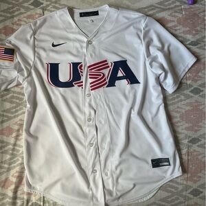 Nike USA World Baseball Classic Jersey - White with Navy & Red